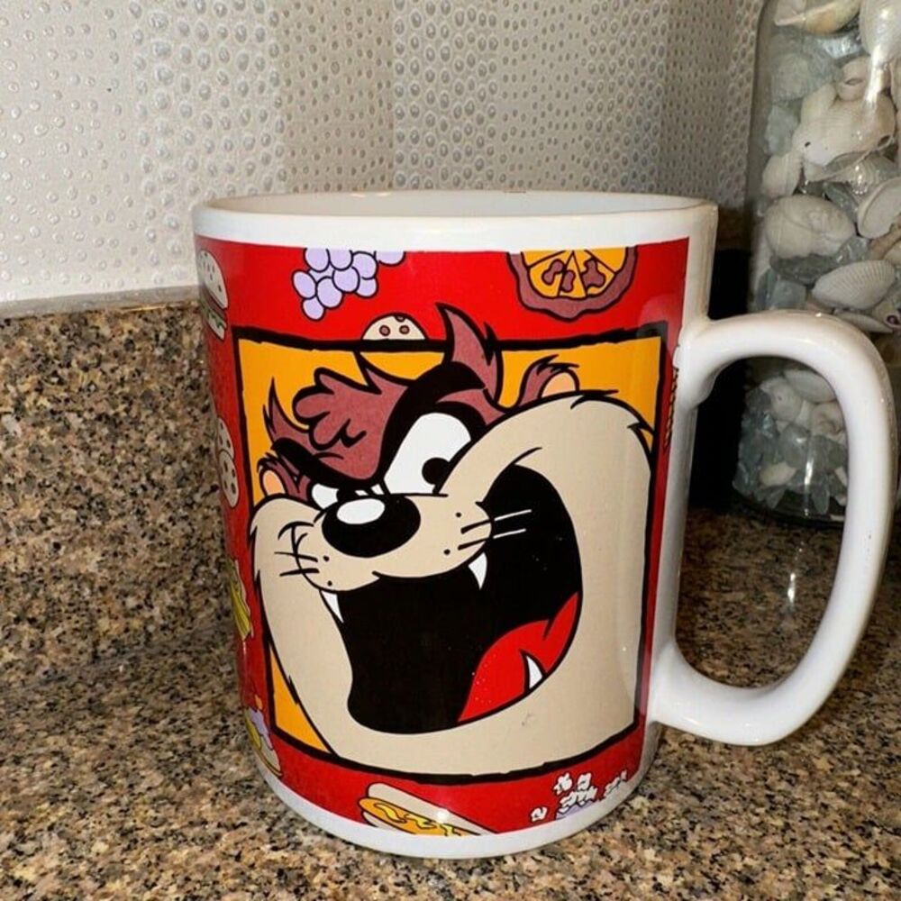 Vintage Large Looney Tunes Taz Warner Brothers Coffee Cup Mug Big 30oz‎ 1994